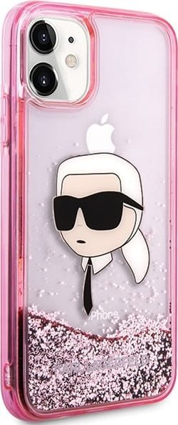 Mbështjellëse Karl Lagerfeld KLHCN61LNKHCP për iPhone 11 XR, hardcase, glitter, rozë