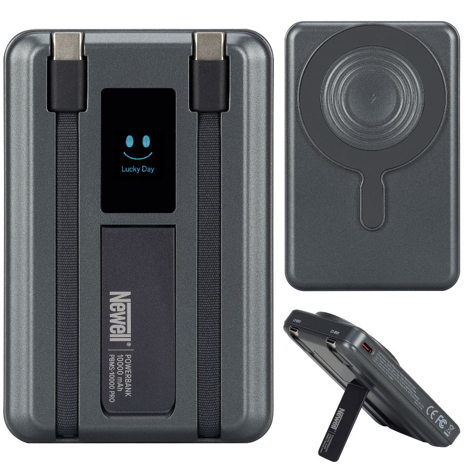 Power bank Newell MS-10000 Pro, 10000mAh, MagSafe dhe Qi, gri