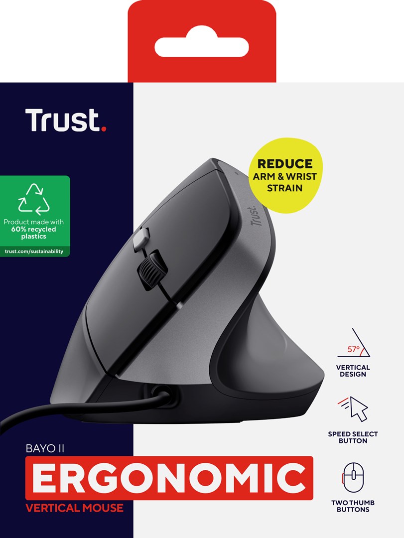 Maus Trust Bayo II Ergonomic USB-A, i zi