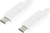 Kabllo USB LogiLink CU0131, USB C në USB C, 1 m, e bardhë