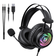 Kufje gaming ONIKUMA X80, mikrofon me reduktim zhurme, ndriçim RGB, të zeza