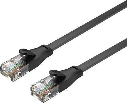 Kabllo rrjeti e sheshtë Unitek, UTP Ethernet, Cat.6, 1m, e zezë