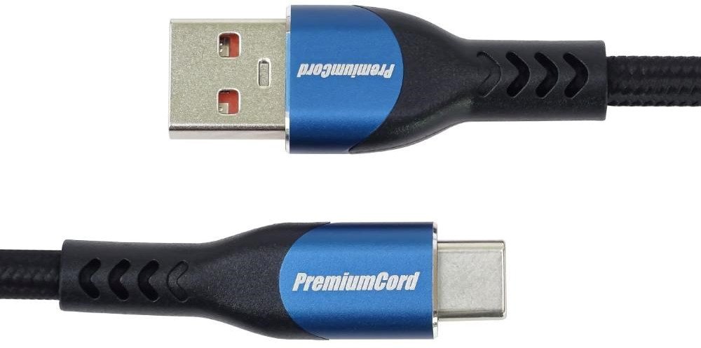 Kabllo USB-C në USB-A PremiumCord ku31cy05, 5A, 0.5 m, e zezë