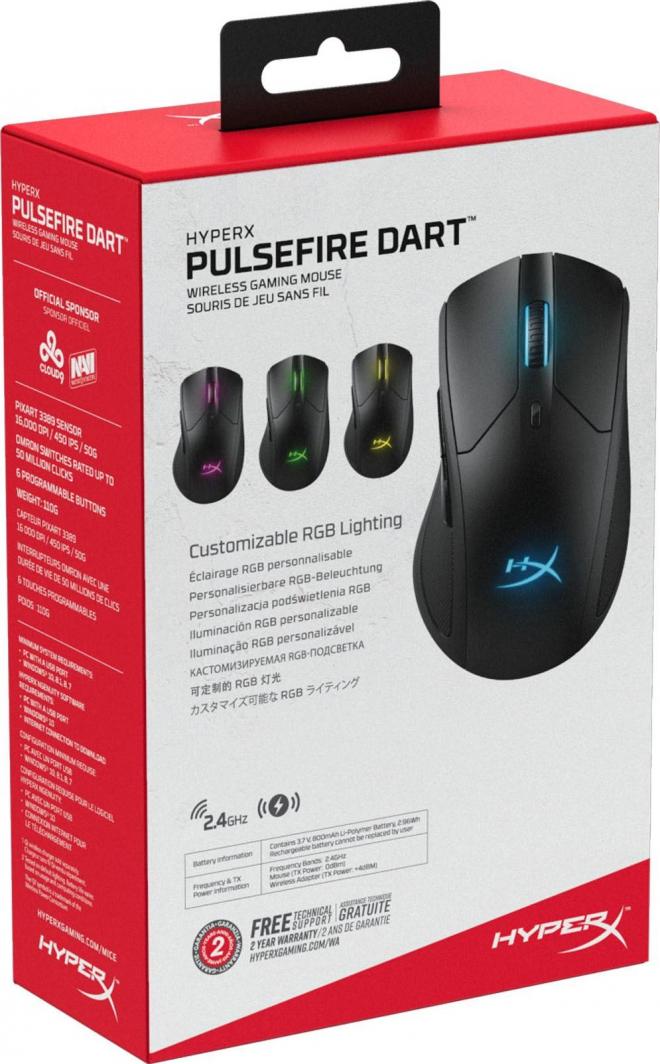 Maus HyperX Pulsefire Dart (HX-MC006B / 4P5Q4AA), i zi 