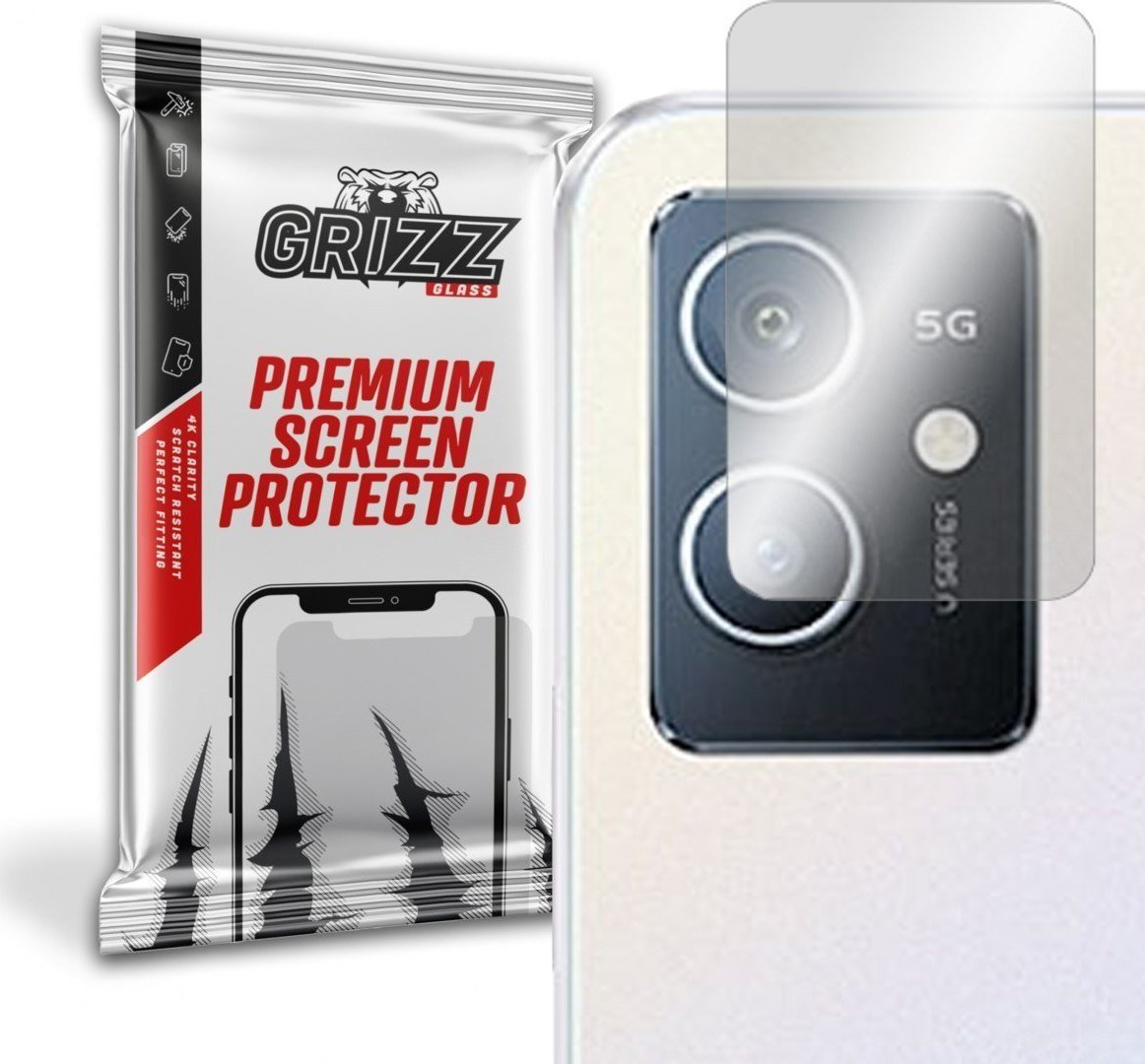 Xham mbrojtës kamere GrizzGlass për Vivo IQOO U5e, set 2 copë, transparencë e lartë