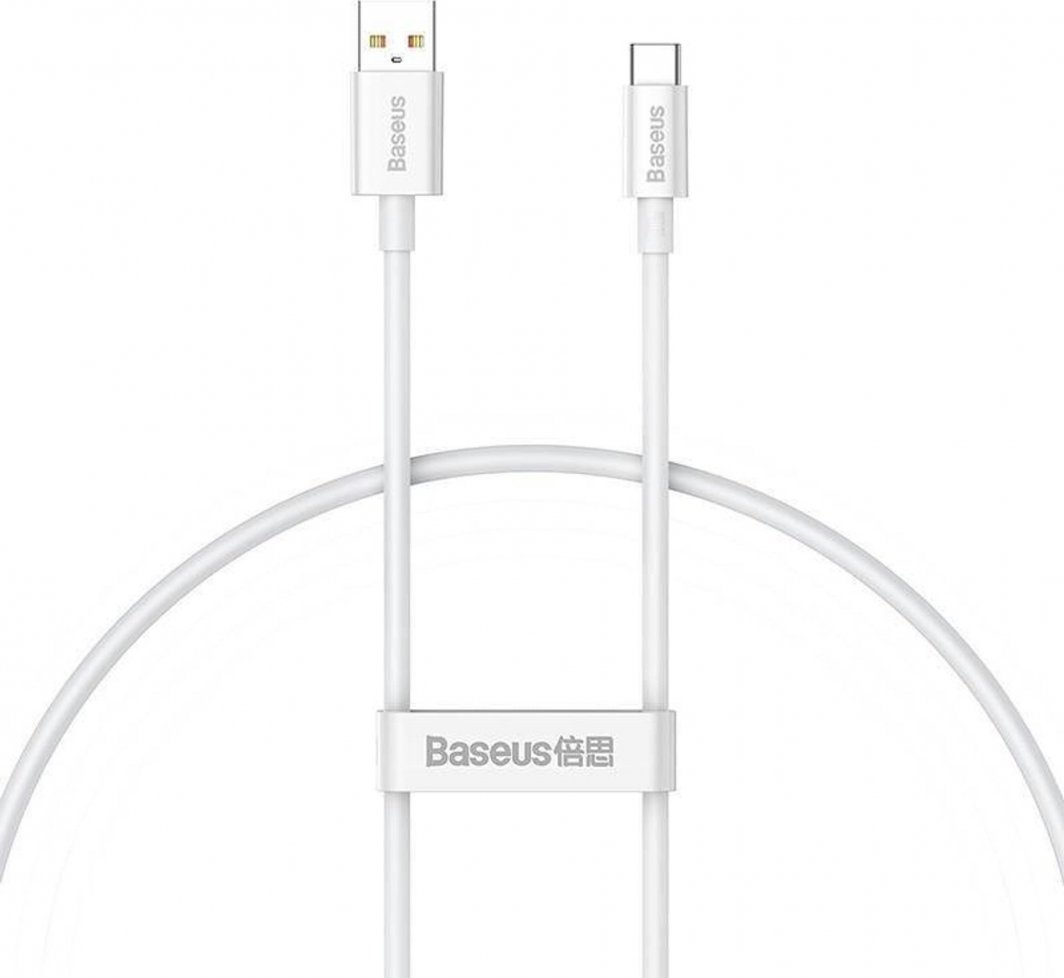 Kabllo USB Baseus Superior, USB A në USB C, 0.25 m, 100 W, e bardhë