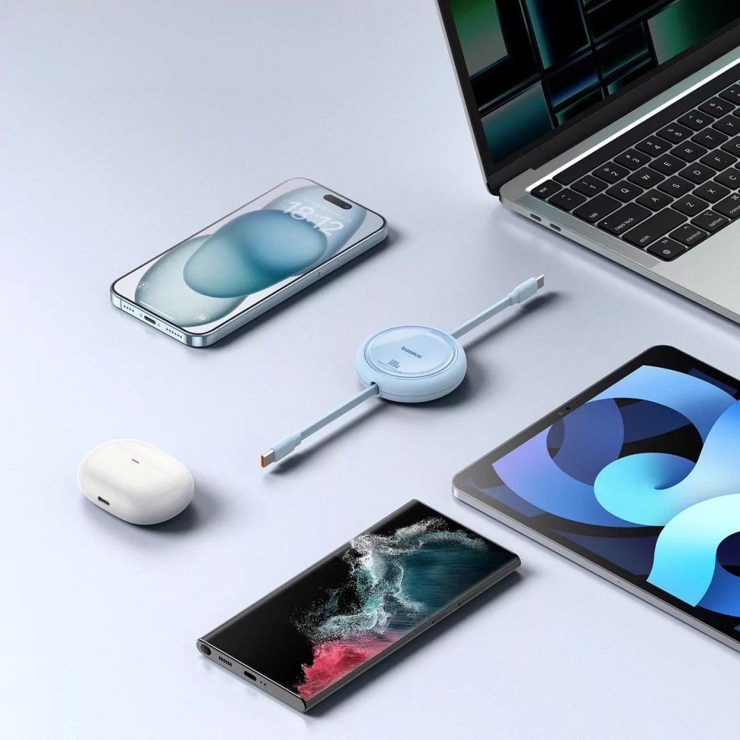 Kabllo USB C në USB C Baseus Free2Draw Mini, 1 m, 100W, i kaltër i hapur