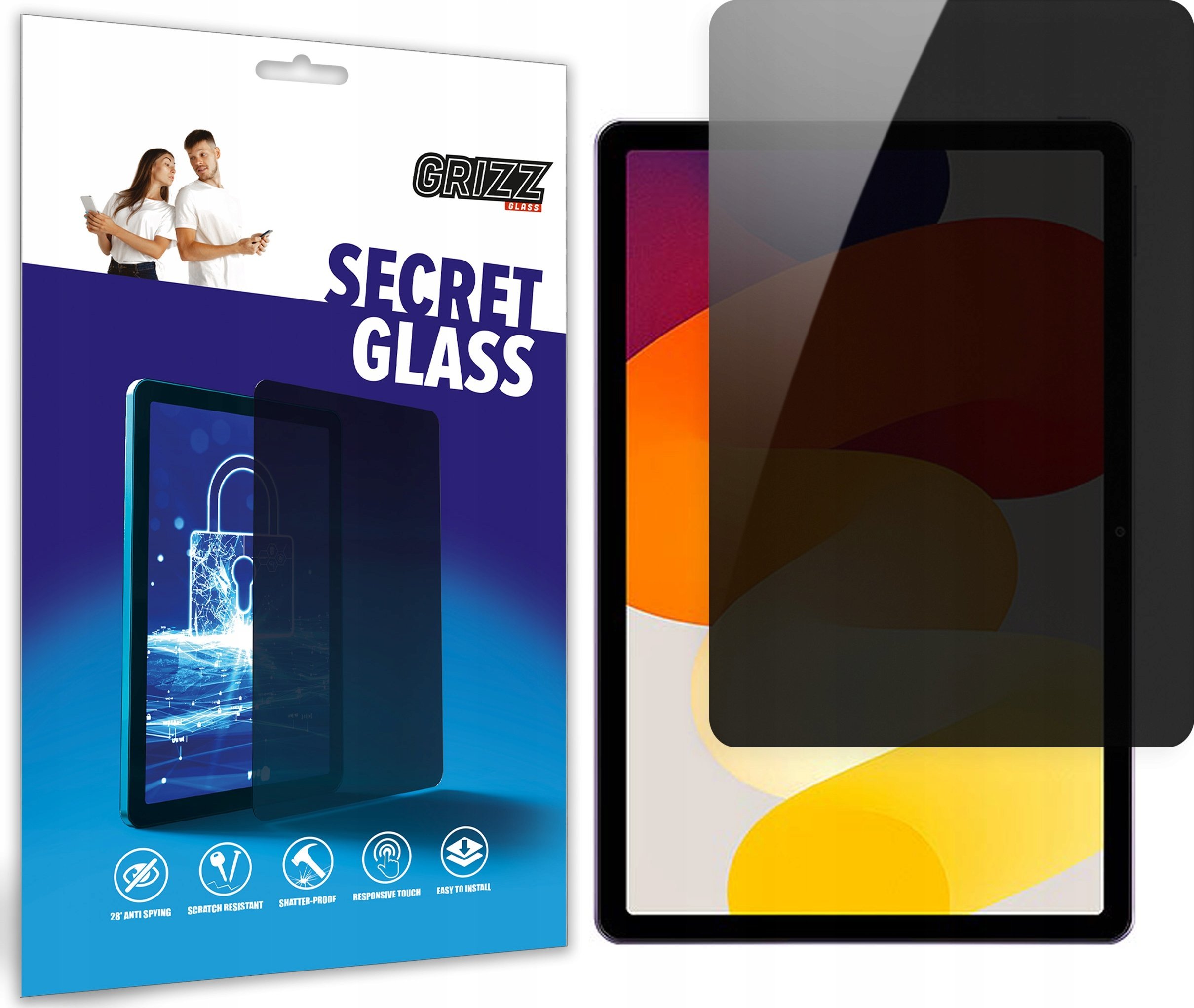 Xham mbrojtës privatësie Grizz SecretGlass për Xiaomi Redmi Pad SE, me shtresë qeramike, transparencë e lartë