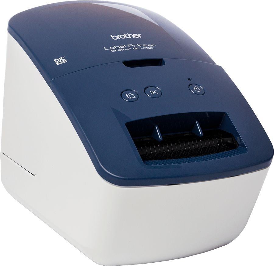 Printer etiketash Brother QL-600, USB, prerës i integruar, i bardhë