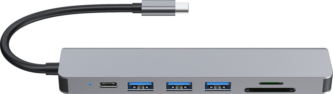 Adaptues USB C LevelOne Equip 133494, 7 në 1, multifunksional, gri