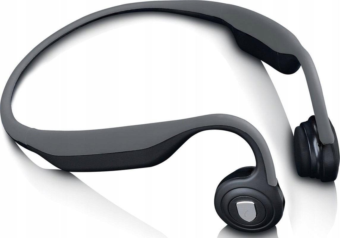 Kufje pa tela Lenco HBC-200GY, bone conduction, Bluetooth 5.0, të zeza