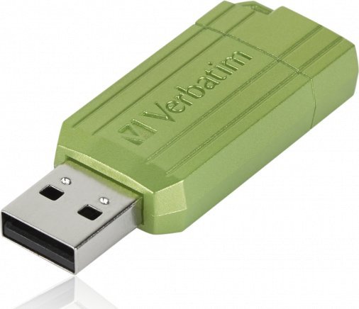 USB Verbatim PinStripe, 128GB, USB 2.0, e gjelbër