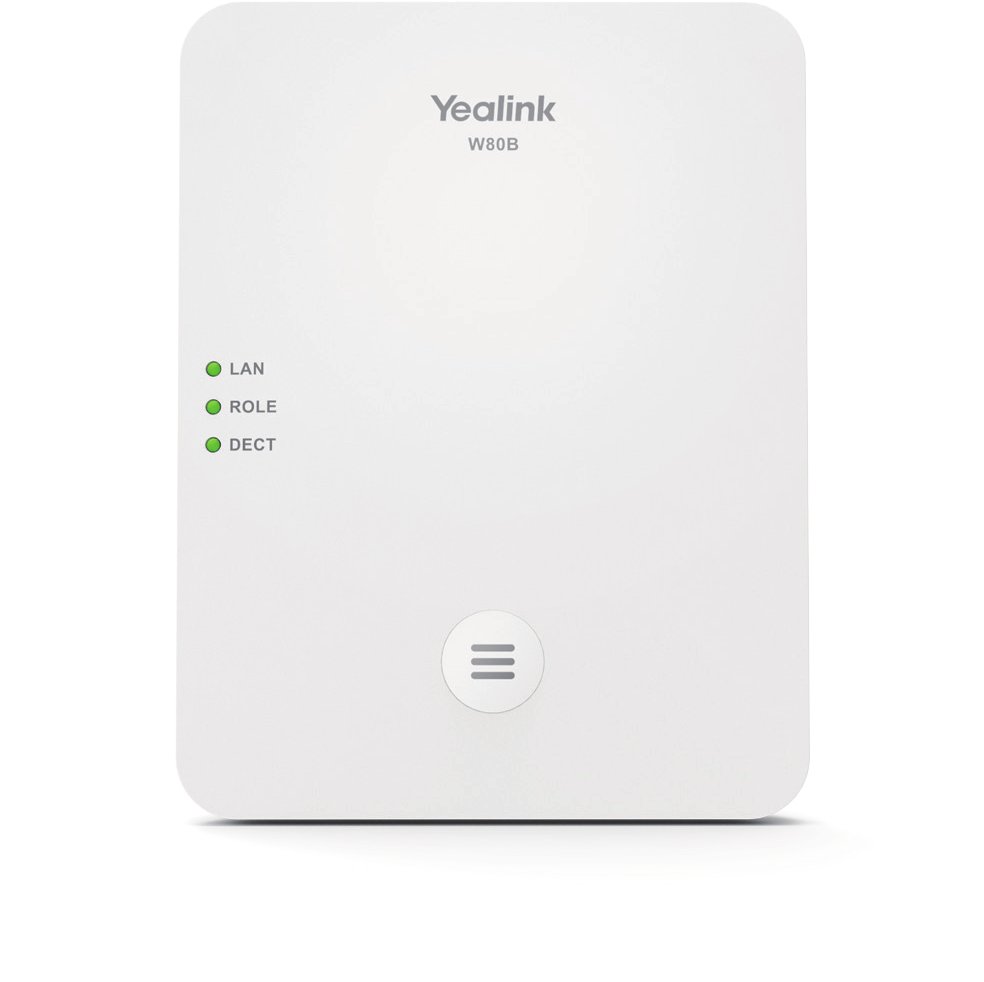 Bazë telefoni DECT IP Yealink SIP W80B, LAN, montim në mur, e bardhë
