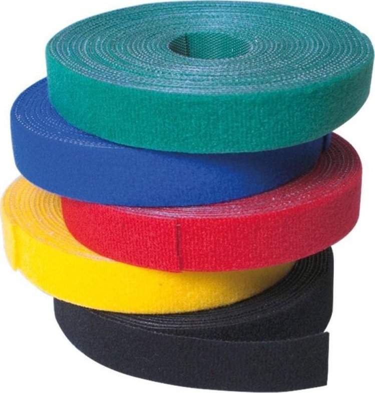 Лента за поврзување за кабли Techly W ISWT-ROLL-2010BKTY, 20 mm, 10 m, црна