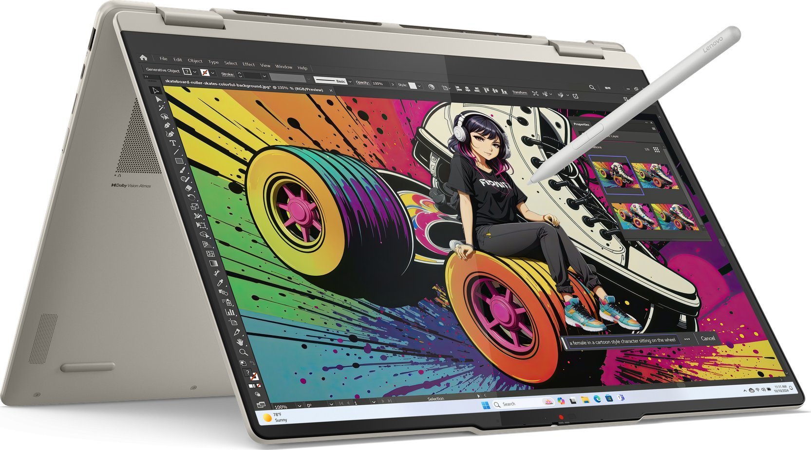 Laptop konvertues Lenovo Yoga 7 2 in 1 16AKP10, 16", ekran me prekje, gri