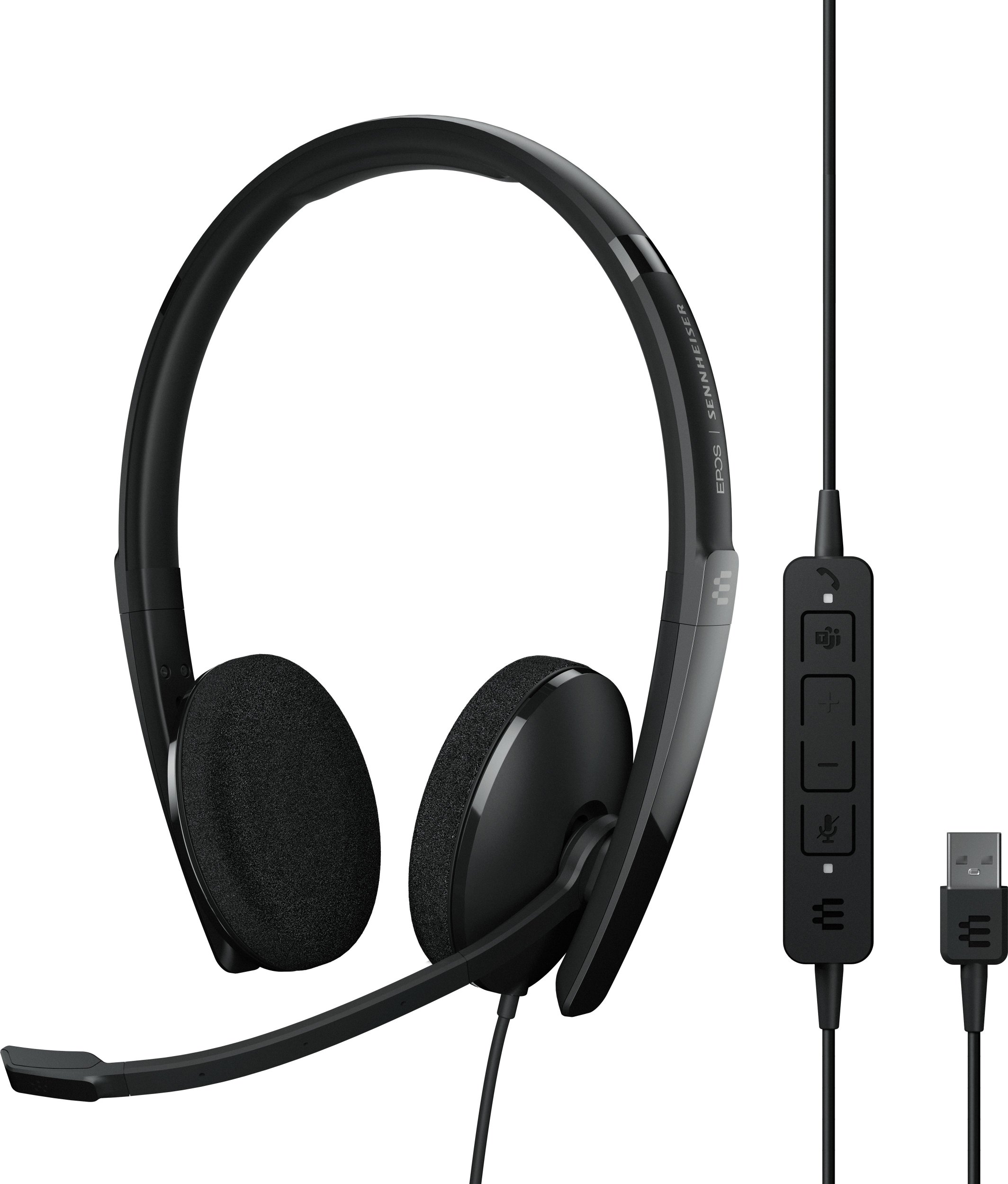 Kufje me kabllo Epos Adapt 160T II, stereo, me mikrofon me anulim zhurme, të zeza