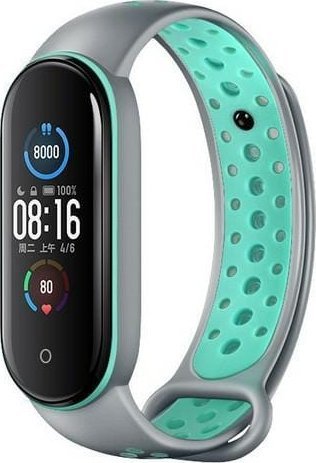Rrip dore Beline Strap Design Mi Band 7/6/5, silikon, gri jeshile