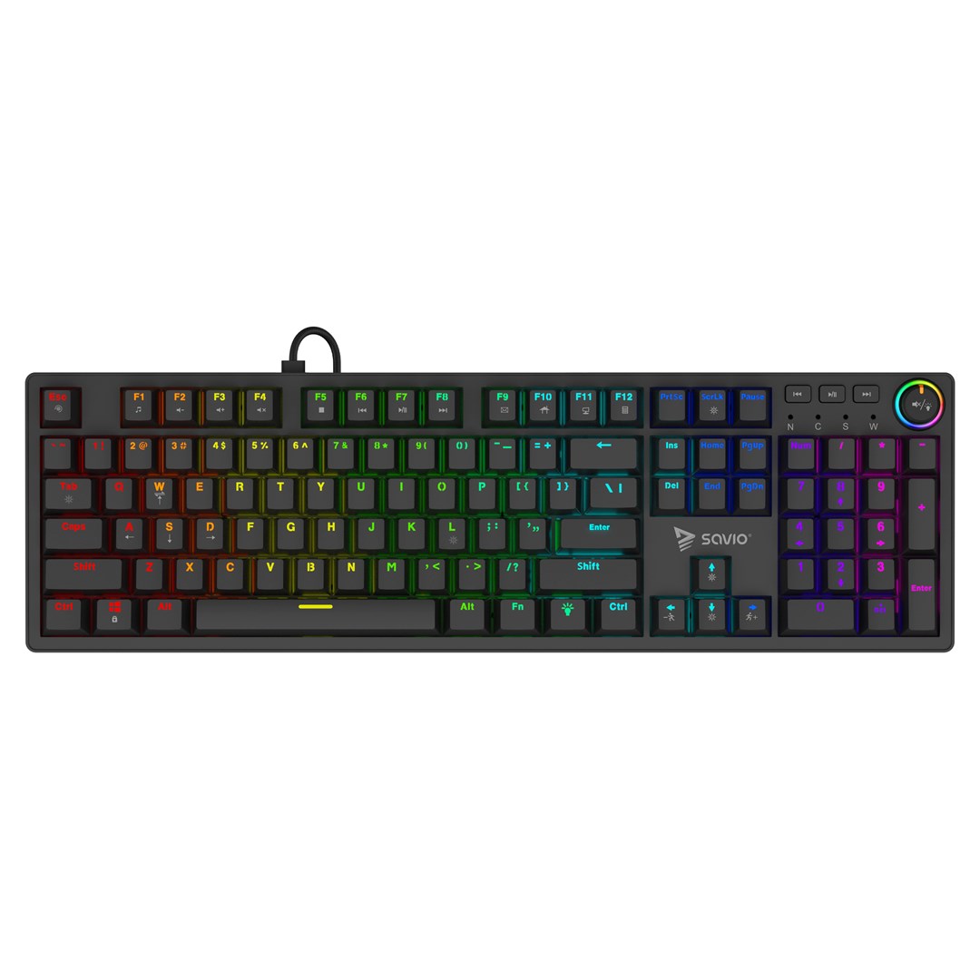 Tastierë mekanike Savio Styx, switche Outemu Blue, RGB, e zezë