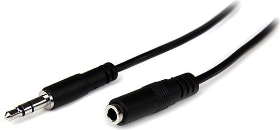 Kabllo StarTech Jack 3.5mm - Jack 3.5mm (MU1MMFS), 1m, e zezë