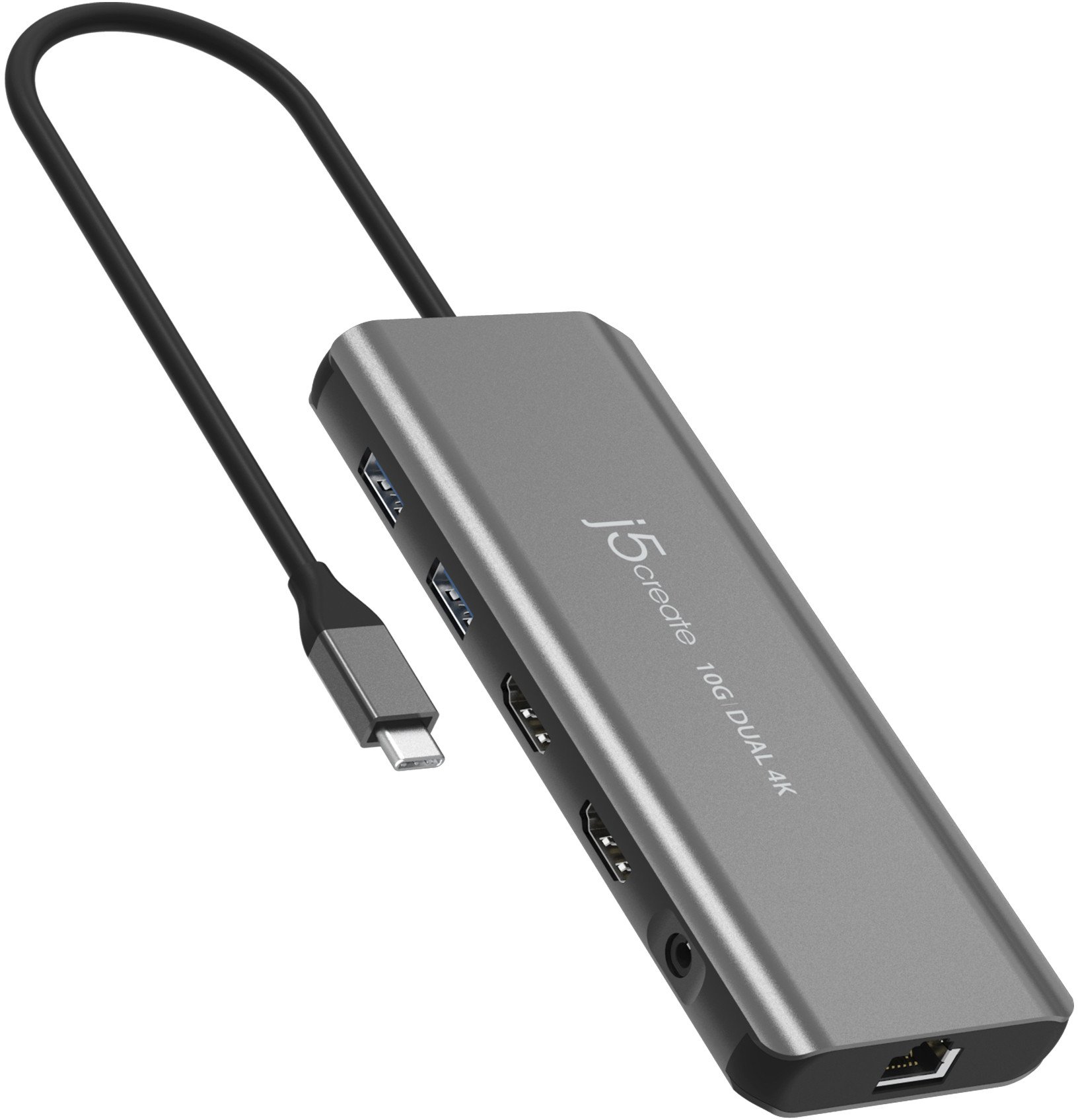 USB C док J5create JCD398, Dual HDMI 4K, 10Gbps, црн