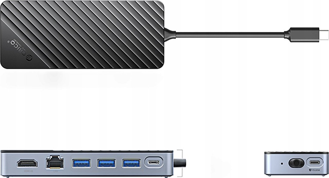 Doking станица Orico OM28PR G2 USB C, 8 во 1, M.2 NVMe SATA, црна
