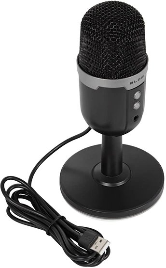 Mikrofon studio Blow 85-054, me qëndrim, me dritë LED RGB, i zi