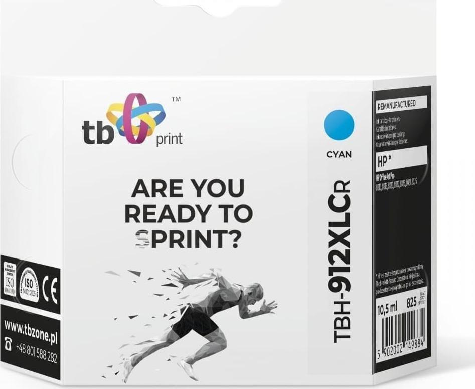 Kasetë boje TB Print, kompatibile me HP OfficeJet Pro 8025 912XL, cian, e rinovuar