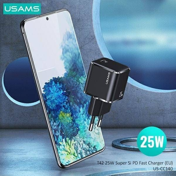 Karikues muri Usams T42 CC140TC01, 1x USB C, 25W, i bardhë