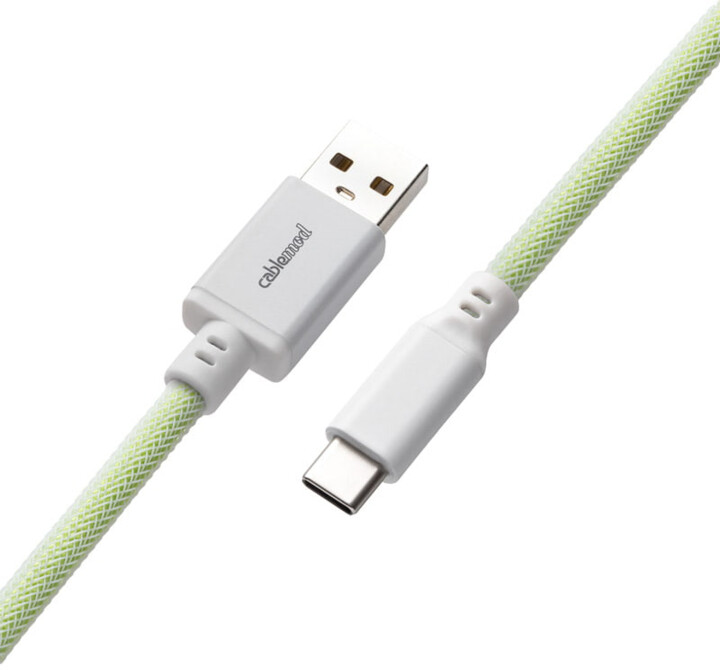 Kabllo spirale CableMod Pro, USB-C/USB-A, 1,5m, gjelbër e çelët
