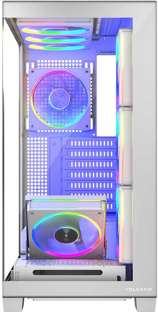 Kuti kompjuteri Modecom Stellar 8F ARGB 20, ATX, me 8 ventilatorë ARGB, e bardhë
