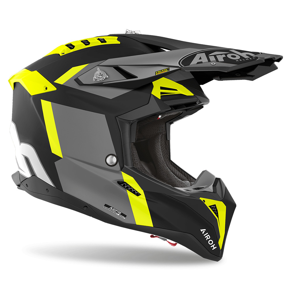 Helmetë motocross Airoh Aviator 3 Glory, madhësia M, e verdhë