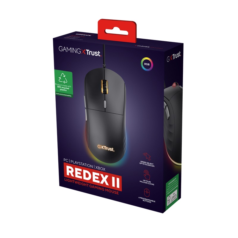 Mашина Trust GXT 925 REDEX II, 10000 DPI, USB, црна