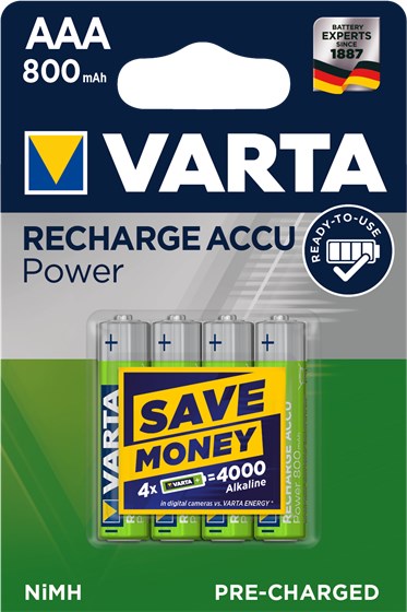 Bateri të rikarikueshme Varta Longlife Ready2Use AAA, NiMH 800mAh, 1.2V, jeshile