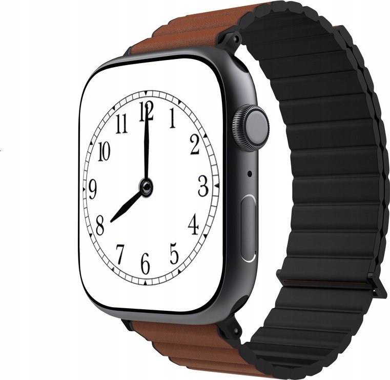 Rrip JCPal FlexDuo për Apple Watch 38/40/41mm, magnetik, TPU PU, i zi kafe