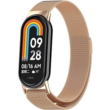 Rrip inteligjent Eternico Elegance Milanese për Xiaomi Smart Band 8 9, çelik inox, mbyllje magnetike, rozë gold