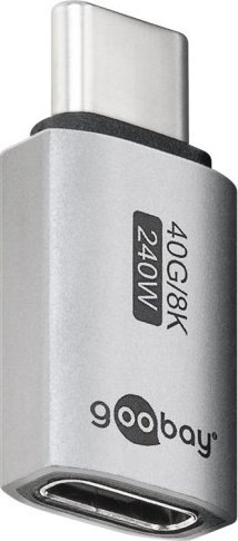 Adapter USB C në USB4 Straight, Pro, i argjendtë