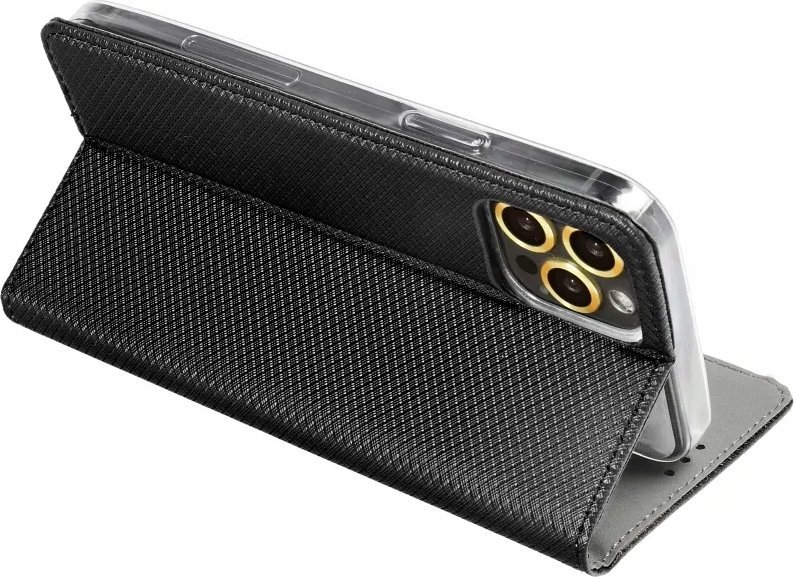 Këllëf magnetik Futera për Samsung Galaxy A25 5G, tip book, me mbajtëse, i zi