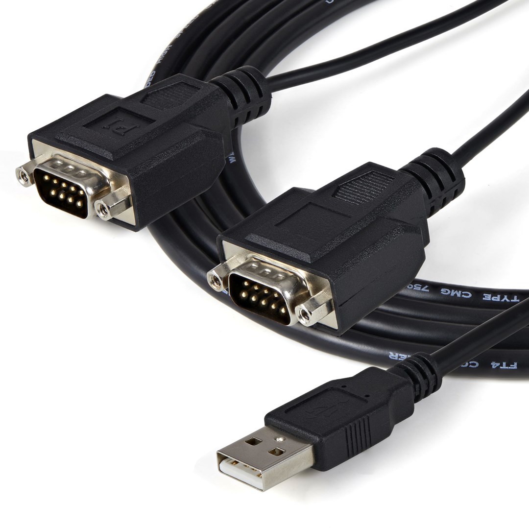 Përshtatës USB në Serial RS232 StarTech.com, 1.8m, FTDI FT2232D, i zi