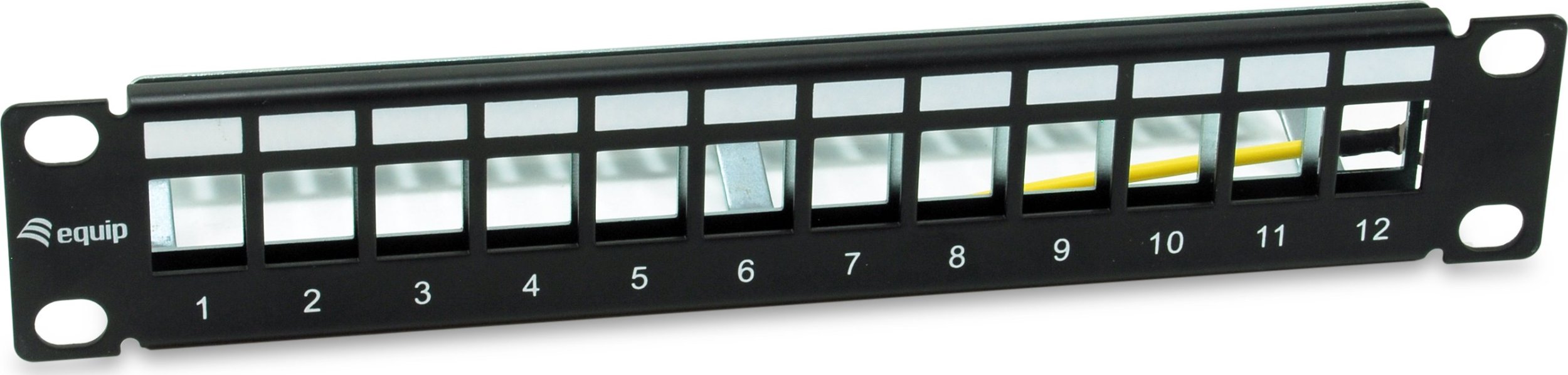 Patch panel LevelOne Equip 769331, 12 porta Keystone, i mbrojtur, i zi