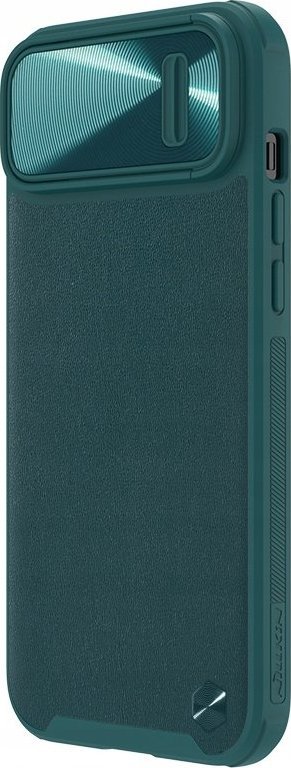 Futrollë Nillkin CamShield Leather S për Apple iPhone 14 Plus, me kapak për kamerë, e gjelbër