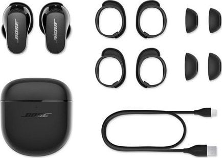 Kufje wireless Bose QuietComfort Earbuds II, anulim aktiv i zhurmës, IPX4, të zeza
