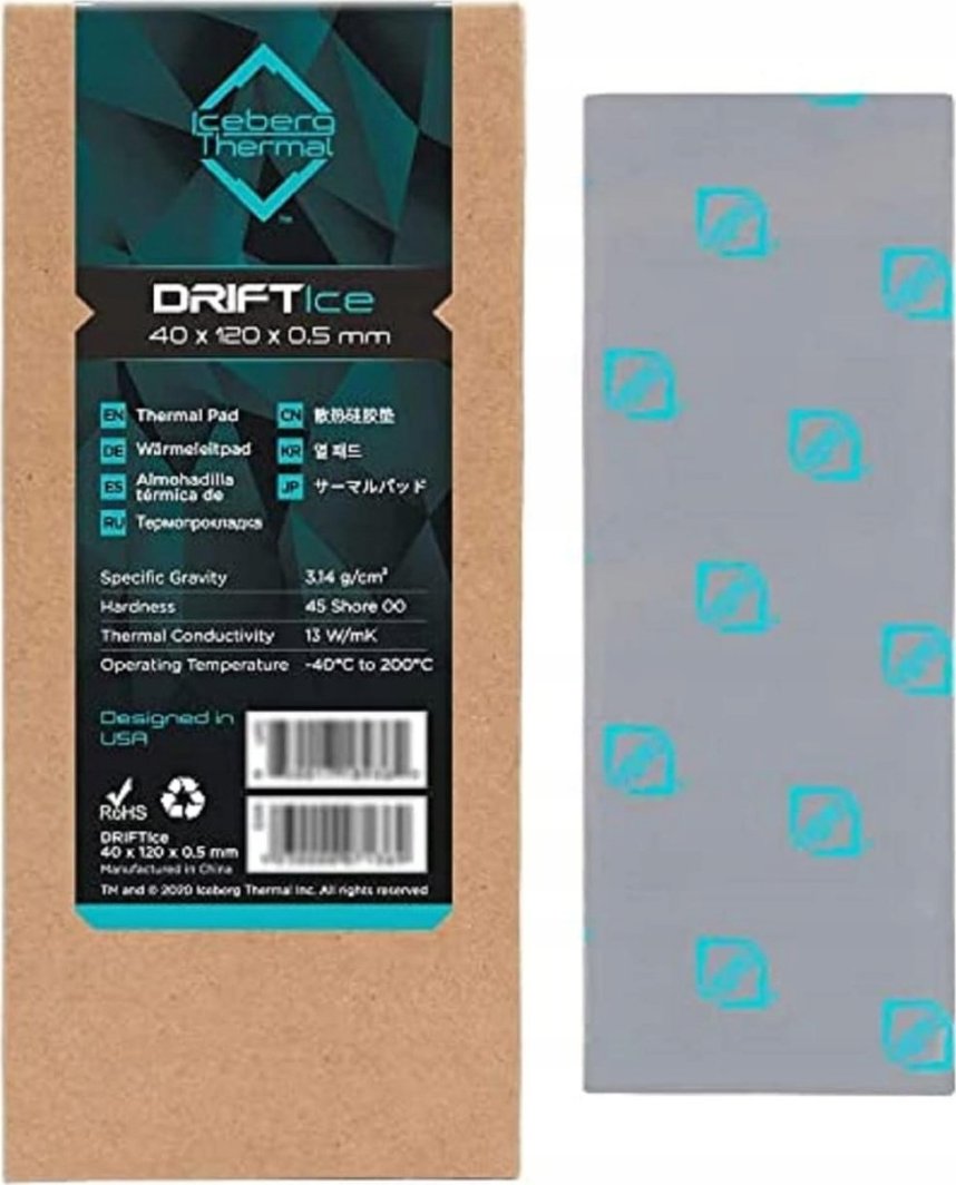 Pad termik Iceberg Thermal DRIFTIce, 13 W/mK, ngjyrë blu