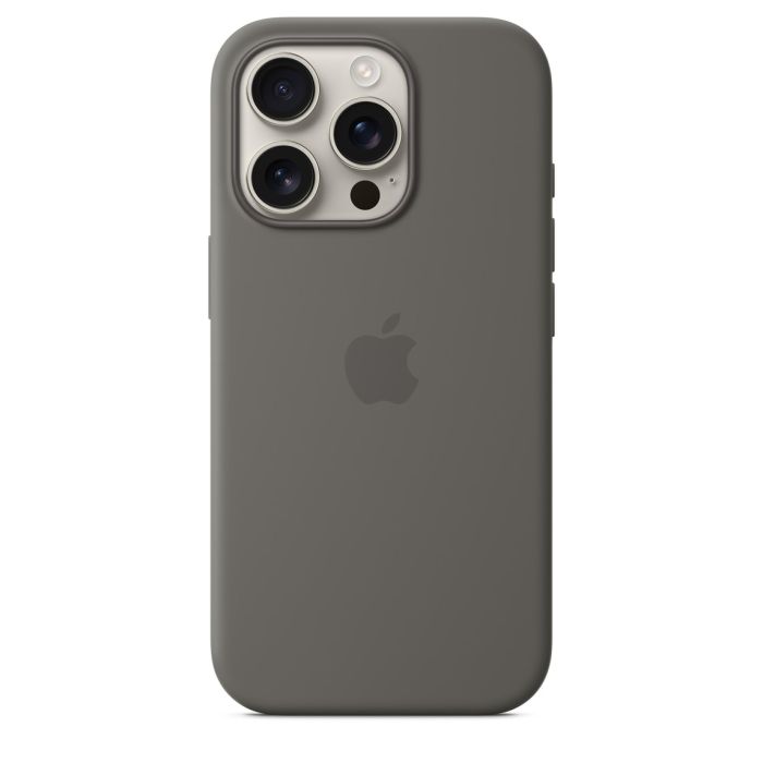 Apple iPhone 16 Pro Silicone Case with MagSafe, Stone Gray 2