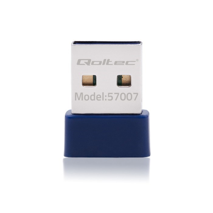 Adapter rrjeti Qoltec 57007, Wi Fi N, Bluetooth 4.0, USB 2.0, blu