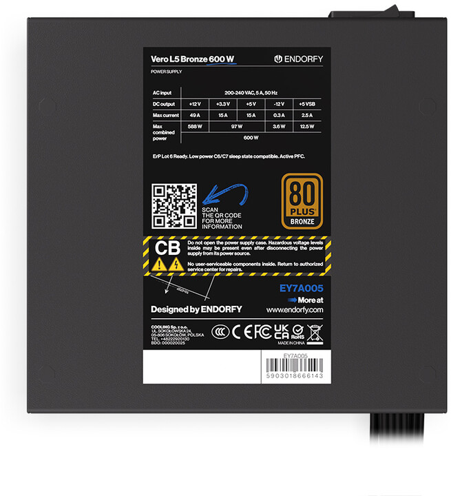 Burim energjie Endorfy Vero L5 Bronze, 600W