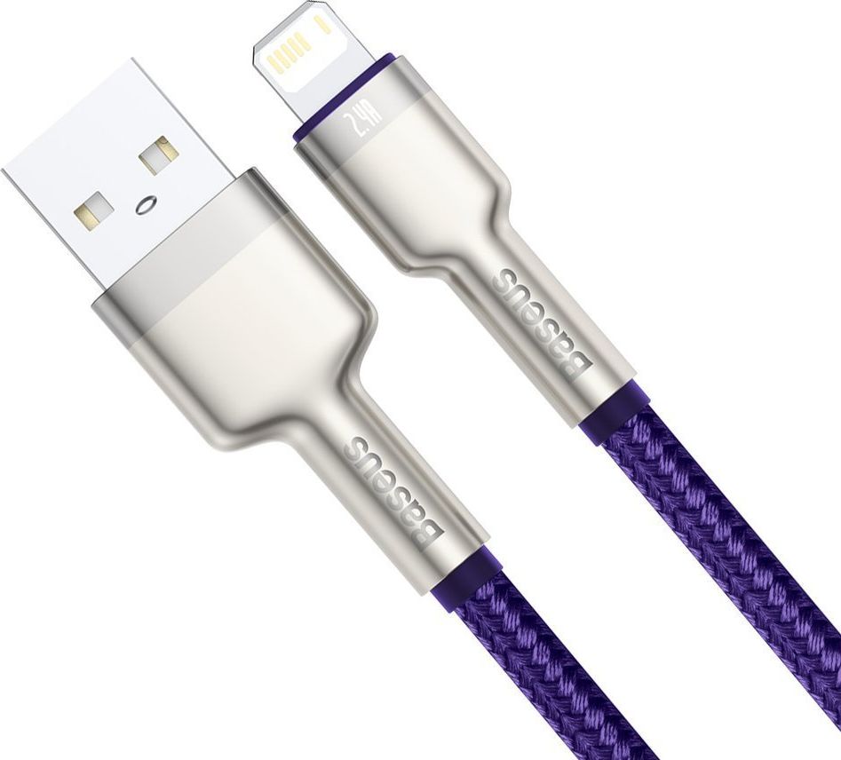 Kabllo USB Baseus USB A në Lightning, 1 m, 2.4A, vjollcë