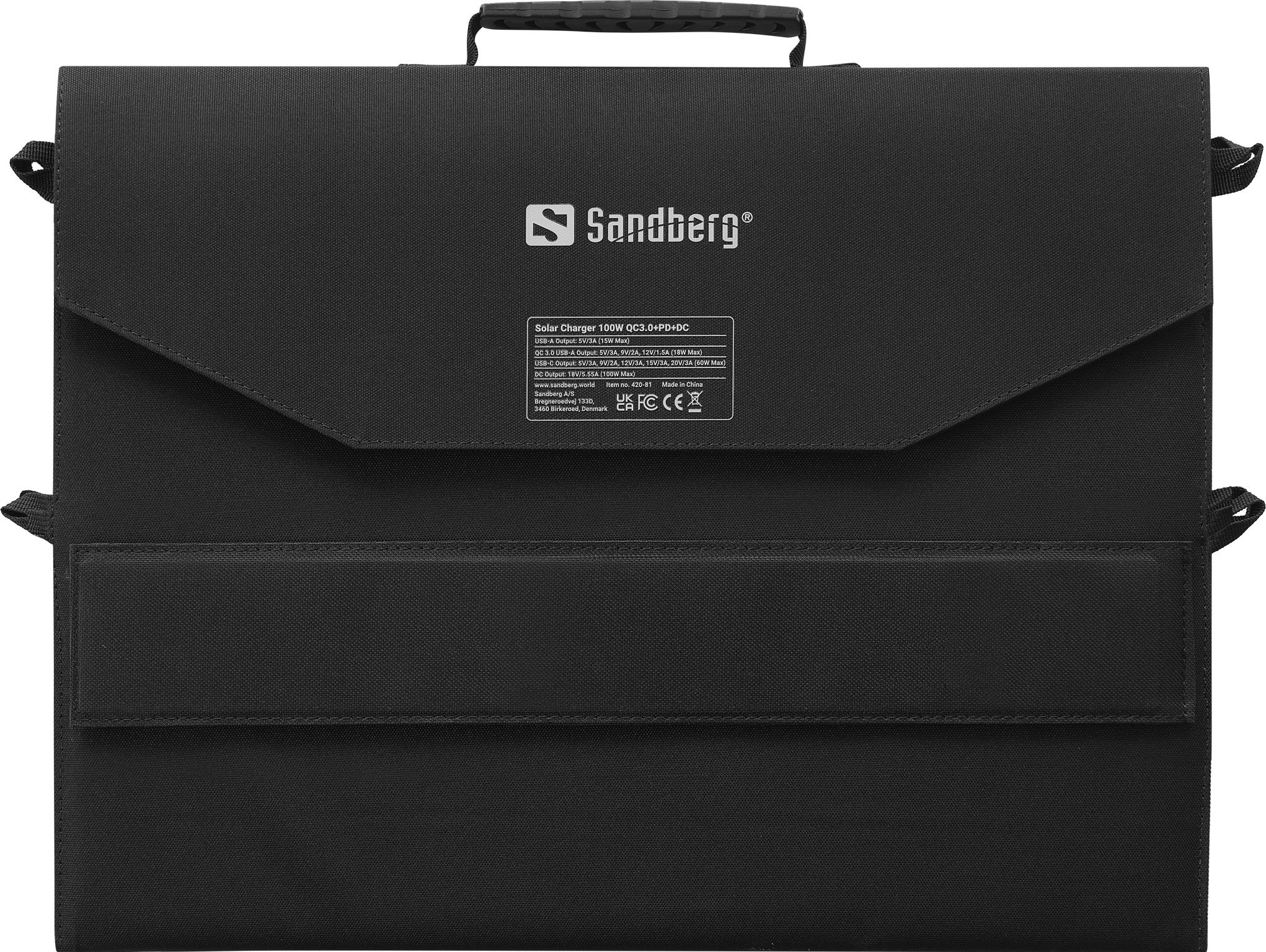 Karikues diellor Sandberg Solar Charger 100W, QC 3.0, PD dhe DC, i zi