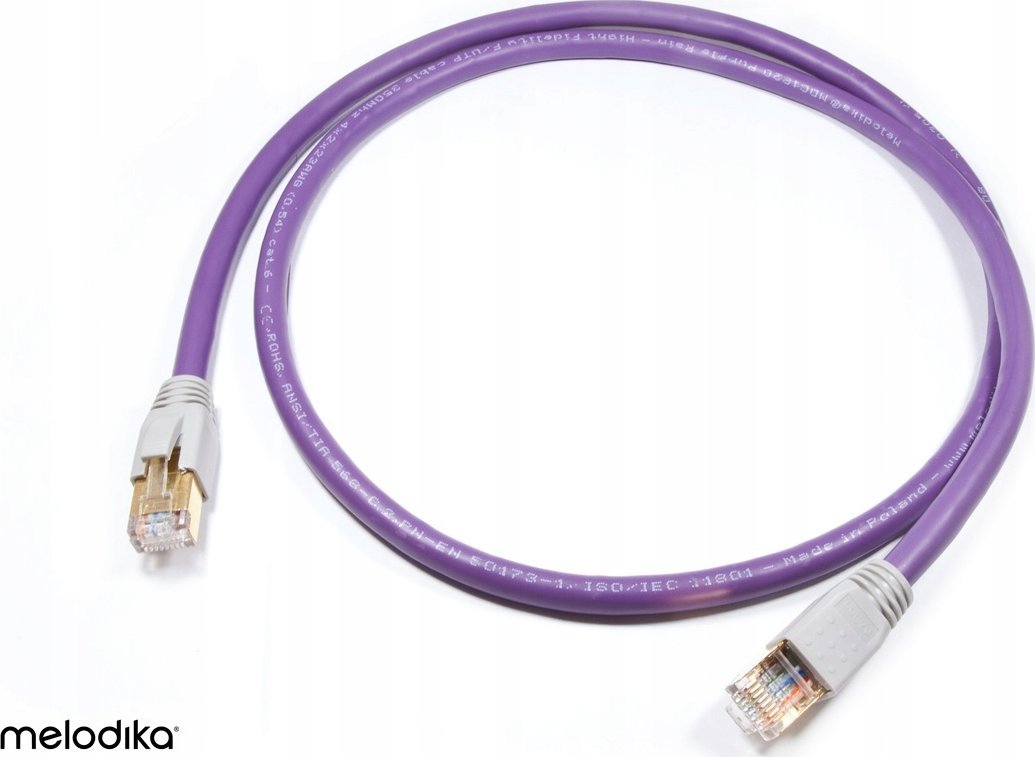 Kабел за мрежа Melodika MDLAN100, Ethernet Cat 6e, 10 m, сив