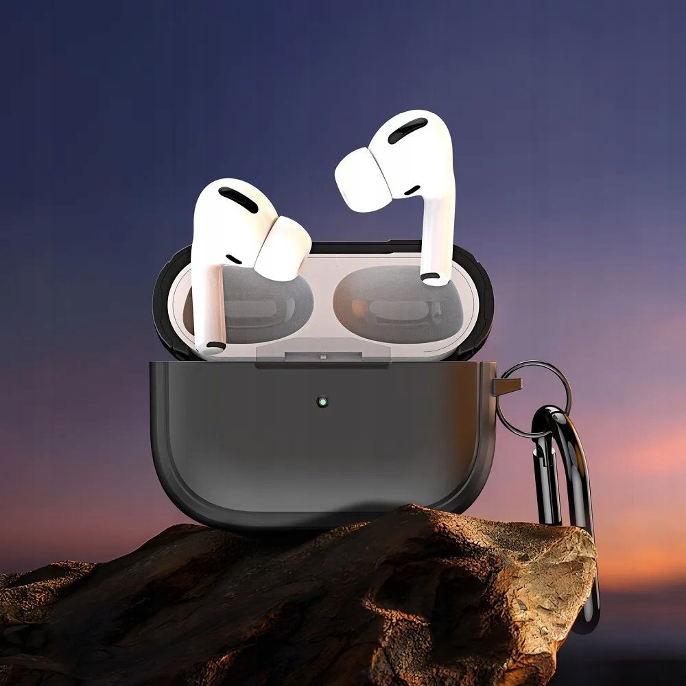 Mbulesë mbrojtëse Dux Ducis Pecc për AirPods Pro 2, dizajn i hollë, plastike, e zezë