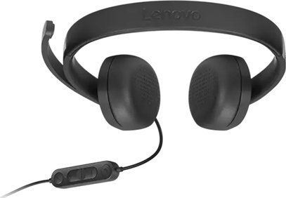 Kufje Lenovo USB A Wired Stereo Headset Gen 2, me mikrofon, me kabllo, të zeza